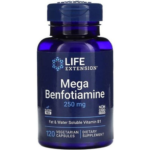 Life Extension, Mega Benfotiamine, Tiamin (B1 vitamini) 250 mg, 120 Vegetarian Capsules