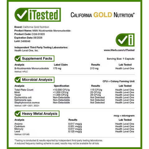 California Gold Nutrition Nmn Nad Öncüsü Nicotinamide Mononucleotide 175 Mg 60 Veggie Capsul