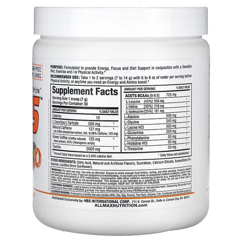 ALLMAX Nutrition AMINO EAA ANİMAL CUTS (L-CARNİTİNE+GREEN COFFEE+TAURİNE) 30 SERVİS AROMALI TOZ FORM