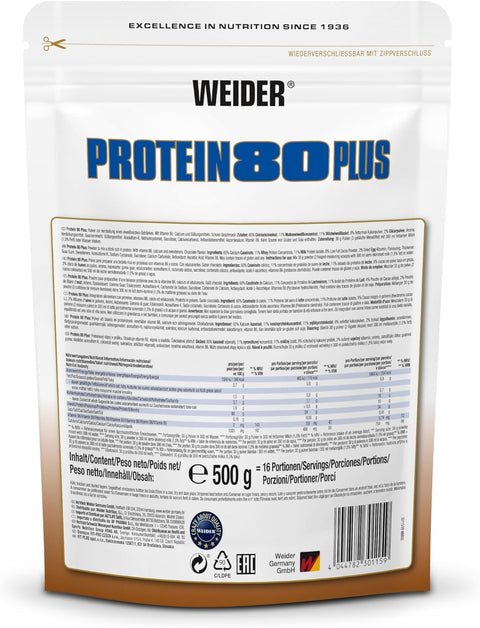 Weider 80 Plus Casein + İsolate + Whey + Egg (Yumurta) Komplex Protein 500 Gram