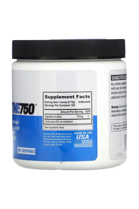 EVLution Nutrition Agmatine Nitric Oxide 750 Mg 100 Servis
