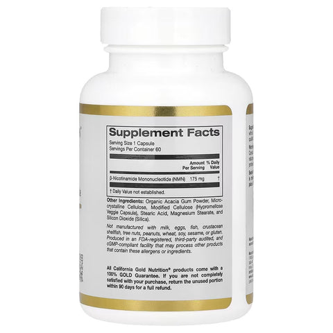 California Gold Nutrition Nmn Nad Öncüsü Nicotinamide Mononucleotide 175 Mg 60 Veggie Capsul