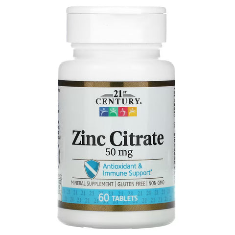 21st Century Zinc Citrate 50 mg 60 Tablets