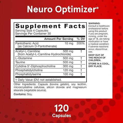 Jarrow Formulas Jarrow Formulas Neuro Optimizer 120 Capsules - BEYİN GELİŞİM DESTEĞİ