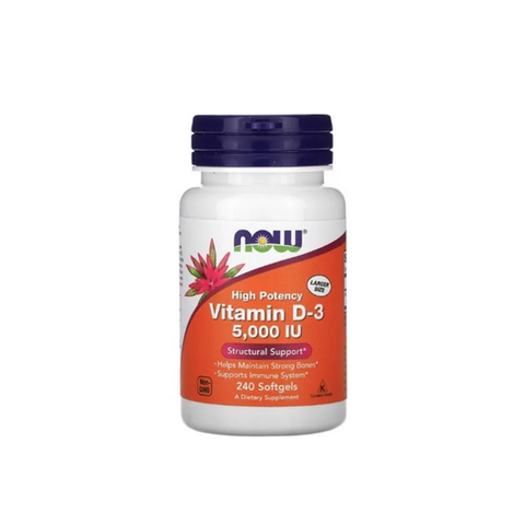 NOW Foods Vitamin D-3 High Potency 125 μg (5000 IU) 240 Softgels