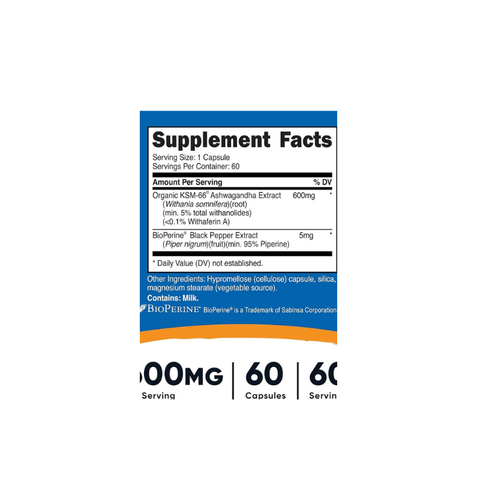 Nutricost KSM66 ASHWAGANDHA 600 MG 60 Capsul