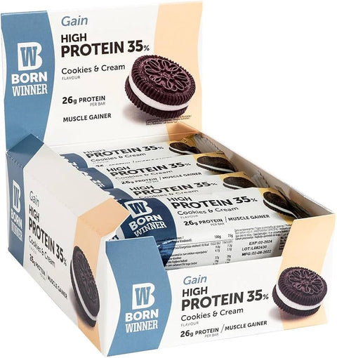 BORN WINNER Gain Protein Bar Box / 12 x 75 g