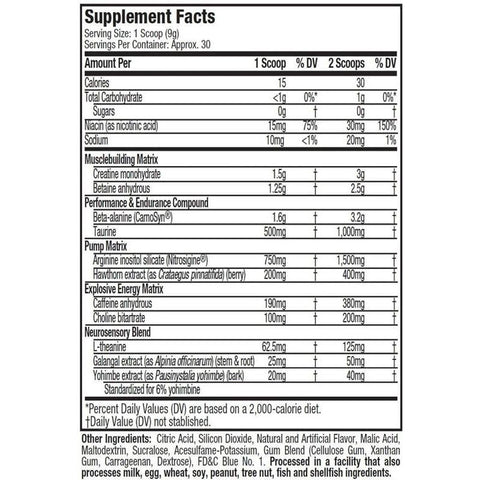 MuscleTech Vapor X5 Pump Preworkout 30 Servis