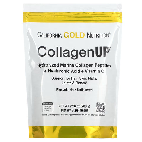 California Gold Nutrition CollagenUP, Hydrolyzed Marine Collagen Peptides with Hyaluronic Acid and Vitamin C Unflavored