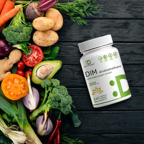 Deal Supplement DIM with Black Pepper Extract 300mg 240 Vegetarian Capsules