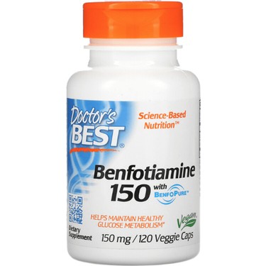 Doctor's Best, Benfotiamine 150 With Benfopure, 150 mg, 120 Vegi Kapsül