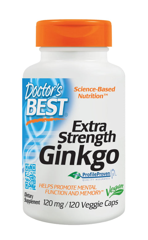 Doctor's Best Extra Potency Ginkgo Biloba 120 mg 120 Plant-Based Capsules