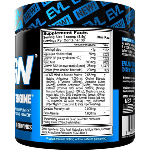 EVLution Nutrition ENGN PreWorkout 30 SERVİS - USA MENŞEİ