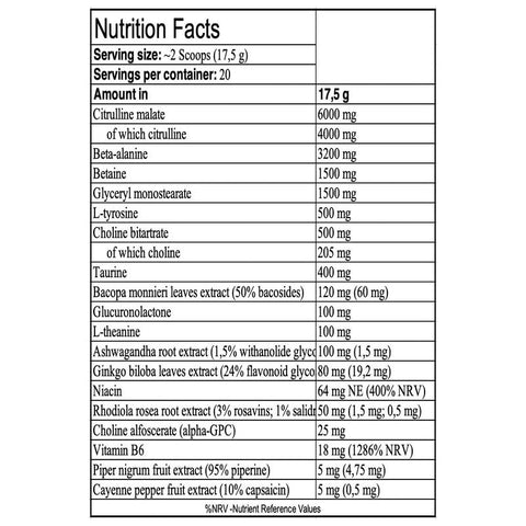 Fa Nutrition Fa Napalm Pre-contest Pump Preworkout