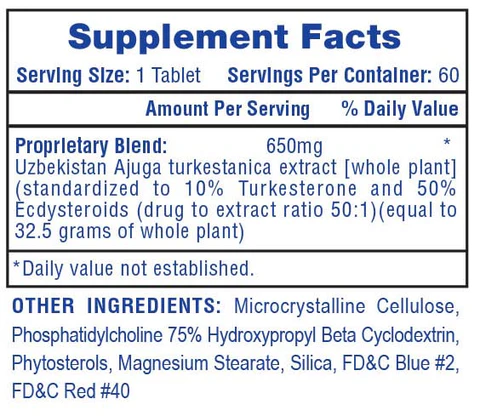 Hitech Uzbek Turkesteron + Ecdysterone 650 60 Tablet