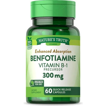 Nature's Truth Benfotiamine 300 mg 60 Kapsul Vitamin B1 Precursor Enhanced Absorption