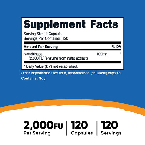 Nutricost Nattokinase 2,000 Fu 120 Capsules