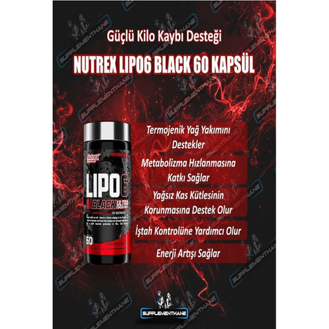 NutreX LIPO6 BLACK 60 Kapsül Abd versiyon