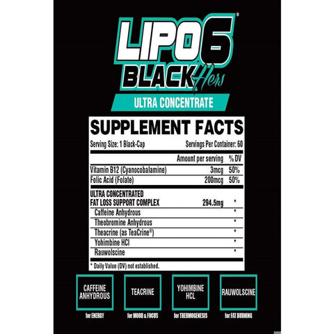 Nutrex Lipo 6 Hers Ultra Fat Burner Concentrate 60 Capsules