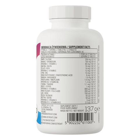 OstroVit Vitamin Mineral 100% Vit&Min 90 tablets