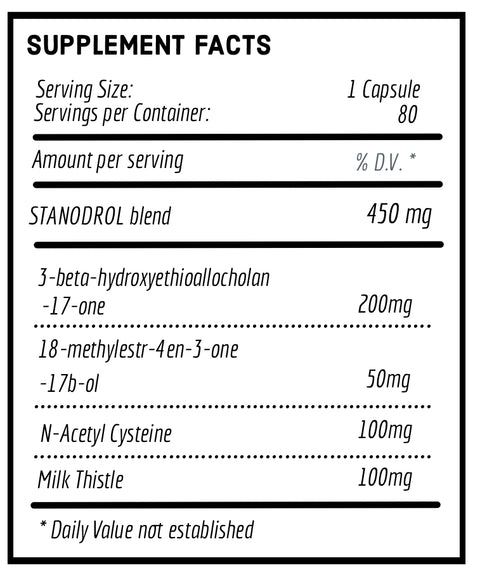 SWİSS Stanodrol (NAC+MİLK THİSTLE+BETA HYDROX) 450MG 80 Capsul