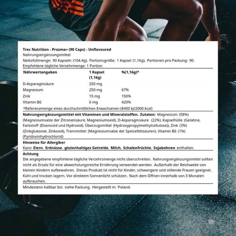 Trec Nutrition ProZMA Mens Formula ZMA D Aspartic Acid DAA 90 KAPSÜL