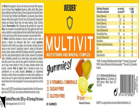 Weider Multivit Gummies multivitamin 80 gummy