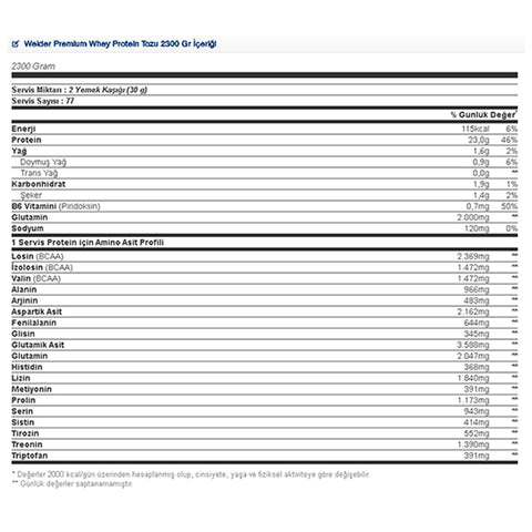 Weider Premium Whey Protein Tozu 2300 Gr