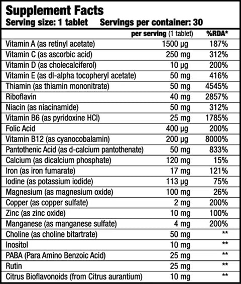 Biotech Usa Vitabolic Vitamin 30 Tabs.