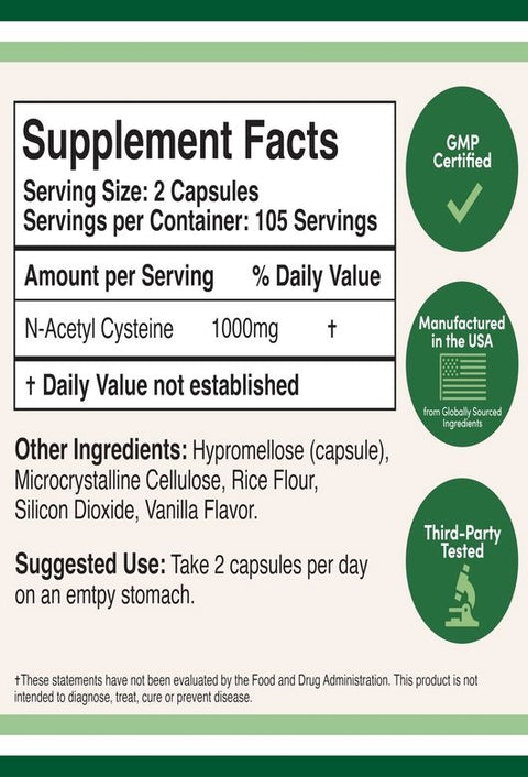 DOUBLE WOOD NAcetyl Cysteine NAC 210 500 mg capsul