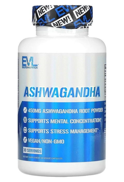 EVLution Nutrition Ashwagandha 450 mg 30 Veggie Capsules