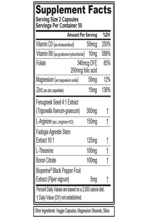 EVLution Nutrition TestMode Booster Fenugreek Boron Fadogia Agrestis