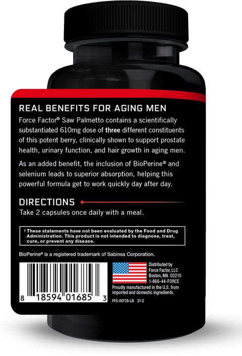 Force Factor Fundamentals Saw Palmetto 610 mg 60 Capsules