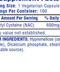 Hitech N-Acetyl Cysteine Nac 600 mg 100ct