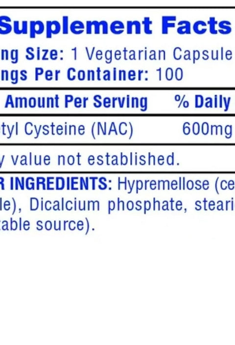 Hitech N-Acetyl Cysteine Nac 600 mg 100ct