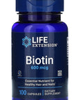 Life Extension Biotin 600 mcg 100 Capsules