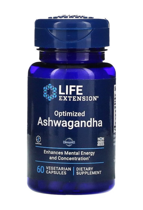 Life Extension Optimized Ashwagandha 60 Vegetarian Capsules