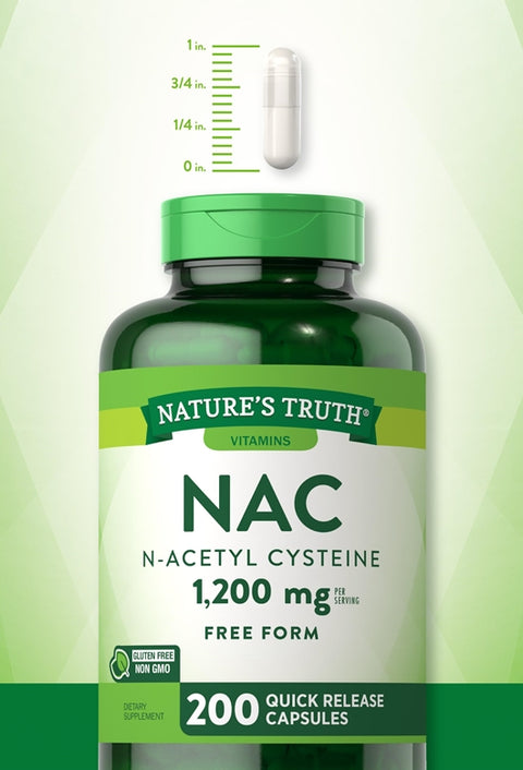 NATURES TRUTH N-Acetyl Cysteine 1200 mg NAC 200 Kapsül