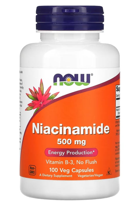 NOW Foods Niacinamide Sivilce Cilt temizliği 500 mg 100 Veg Capsules