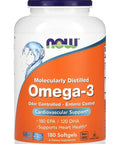 NOW Foods Omega 180 Eicosapentaenoic Acid EPA 120 DHA 180