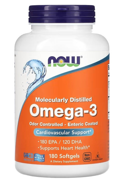 NOW Foods Omega 180 Eicosapentaenoic Acid EPA 120 DHA 180