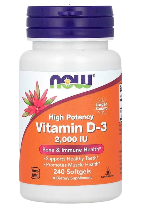 NOW Foods D3 Vitamin 2000 IU 240 KAPSÜL