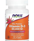 NOW Foods Vitamin D3 Max Potency 50,000 IU 50 Softgels