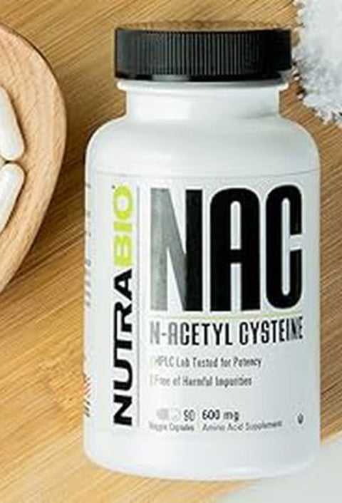 NutraBio NAC N-Acetyl Cysteine 600 mg 90 Veggie Capsules