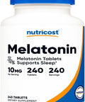 Nutricost 10 mg Melatonin Uyku Sleep 240 Tablets