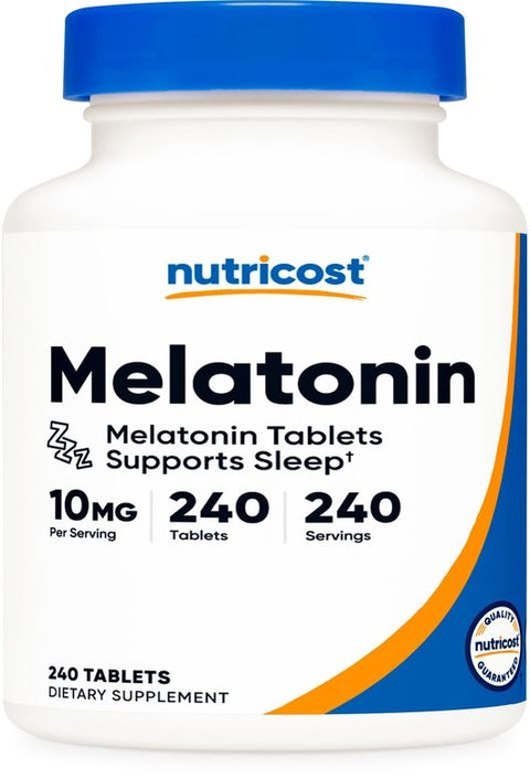 Nutricost 10 mg Melatonin Uyku Sleep 240 Tablets