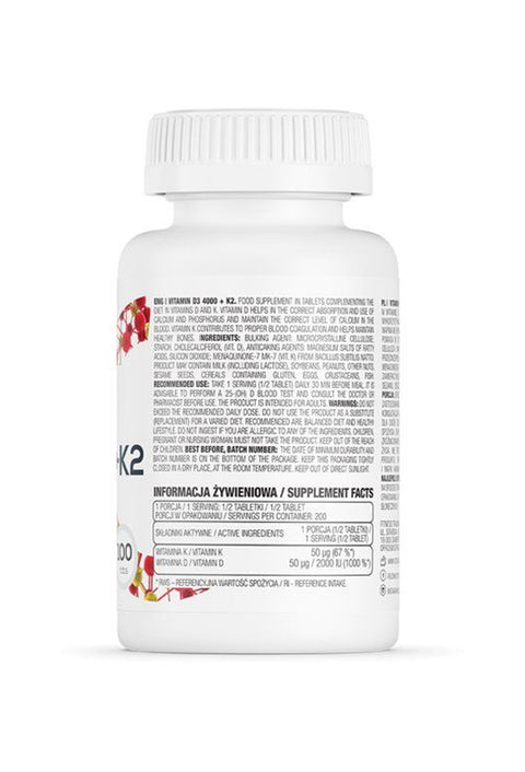 OstroVit Vitamin D3 4000 IU K2 100 tablet