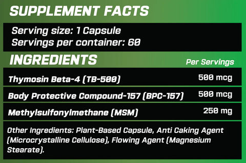 GRİMLABS REGENESIS BPC157+TB500+MSM 60 CAPS