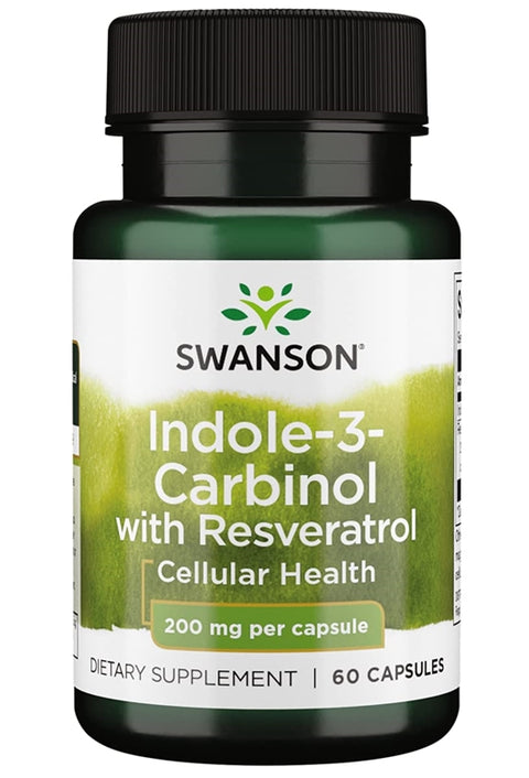 Swanson Indole-3 Carbinol with Resveratrol 200 mg 60 Capsules