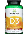 Swanson Vitamin D3 Bone and Immune Highest Potency 5,000 IU 250 Softge